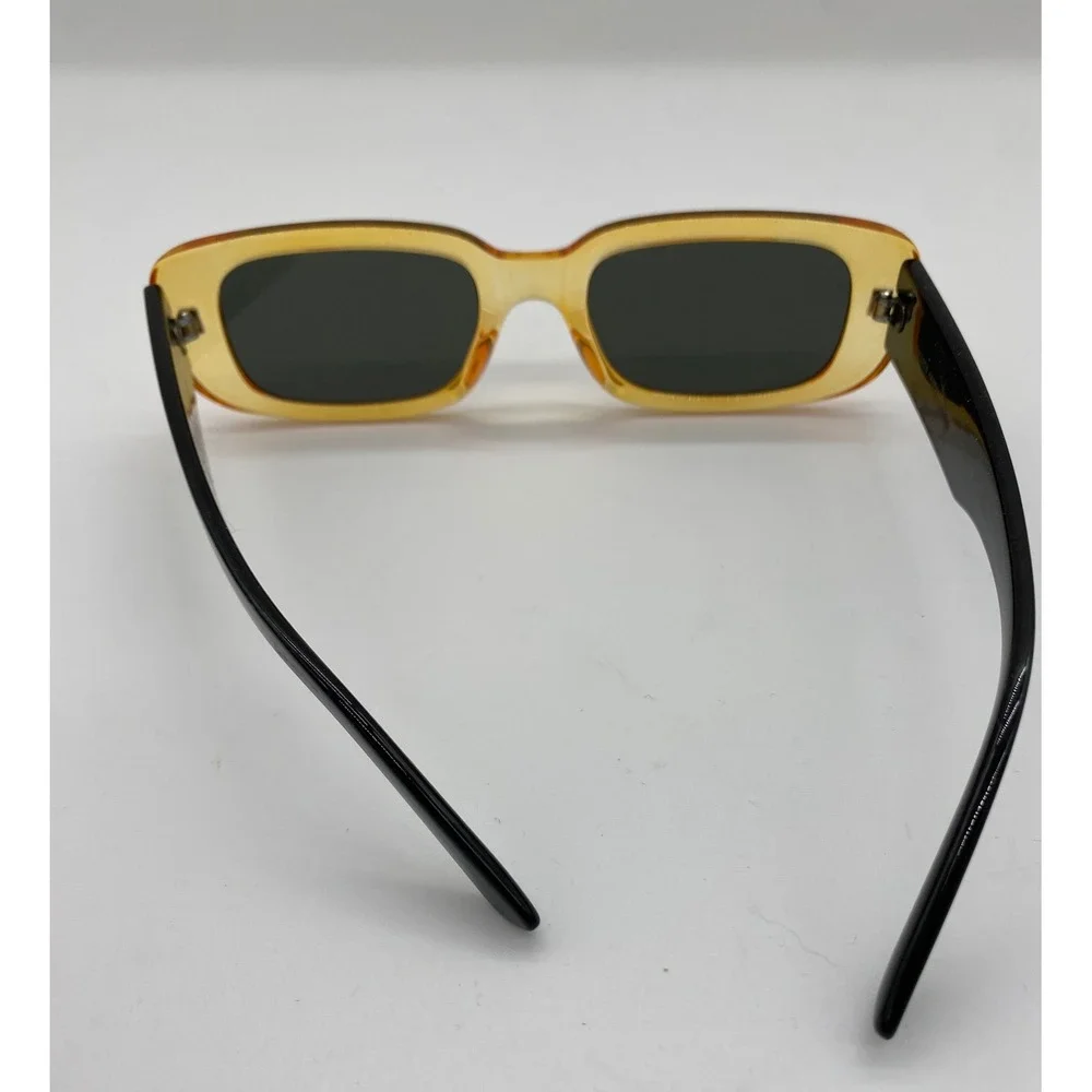Happy Hour Morning Star Shine Evan Smith Sunglasses Amber Black Rectangular